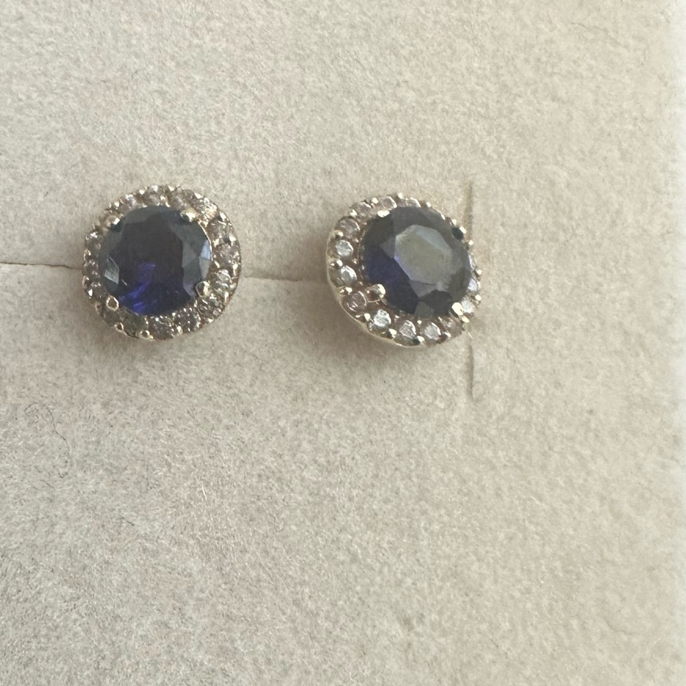 10K sapphire diamond  Earrings
